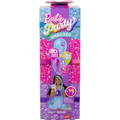 Barbie verrassingscadeauset serie The Enchanté Gala met 10 verrassingen, waaronder een glinsterende paarse pop die van kleur verandert, JFY66 Barbie verrassingscadeauset serie The Enchanté Gala met 10 verrassingen, waaronder een glinsterende paarse pop die van kleur verandert, JFY66