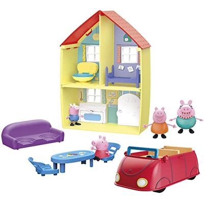 Peppa Pig , Zelfgemaakte doos van Peppa en zijn familie, huis van Peppa Pig , Zelfgemaakte doos van Peppa en zijn familie, huis van