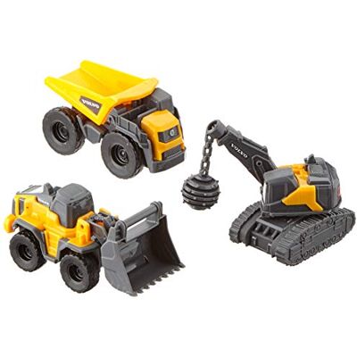 Dickie Toys Volvo Micro Builders Lot de 3 jouets de chantier, pelleteuse, 3 véhicules de construction, 2 modèles différents aléatoires, véhicules de chantier, véhicules de chantier, bac à sable Dickie Toys Volvo Micro Builders Lot de 3 jouets de chantier, pelleteuse, 3 véhicules de construction, 2 modèles différents aléatoires, véhicules de chantier, véhicules de chantier, bac à sable