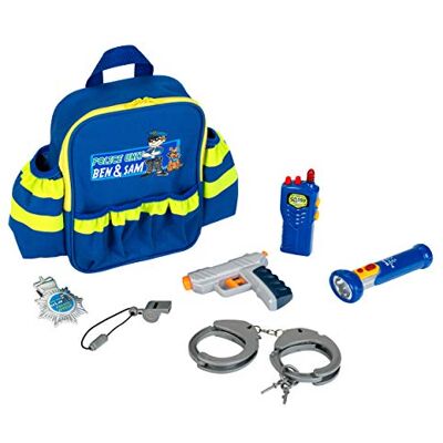Klein Theo Theo 8802 Police Unit Ben & Sam politierugzak, met batterijzaklamp en politie-accessoires, speelgoed voor kinderen vanaf 3 jaar Klein Theo Theo 8802 Police Unit Ben & Sam politierugzak, met batterijzaklamp en politie-accessoires, speelgoed voor kinderen vanaf 3 jaar