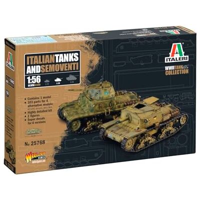 Italeri 25768 1:56 Italiaanse tank & Semoventi model, bouwset, modelbouw, doe-het-zelf, hobby, collage, kunststof bouwset, detailgetrouw, militaire set, tank 1:56 Italeri 25768 1:56 Italiaanse tank & Semoventi model, bouwset, modelbouw, doe-het-zelf, hobby, collage, kunststof bouwset, detailgetrouw, militaire set, tank 1:56