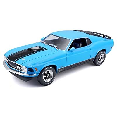 Maisto Ford Mustang Mach 1 (1970): automodel in schaal 1:18, beweegbare deuren, kofferbak en motorkap, blauw (531453B) Maisto Ford Mustang Mach 1 (1970): automodel in schaal 1:18, beweegbare deuren, kofferbak en motorkap, blauw (531453B)
