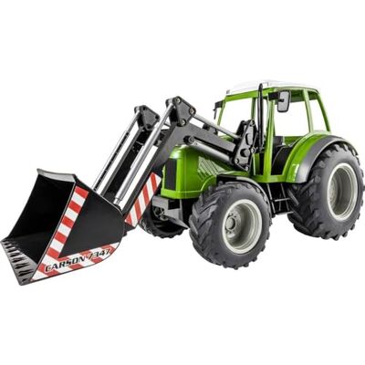 Carson 500907347 RC Tractor met Front Loader 1:16 – op afstand bestuurd voertuig, landbouwvoertuig voor kinderen vanaf 8 jaar, geschikt voor buitengebruik, batterijen en afstandsbediening inbegrepen, groen Carson 500907347 RC Tractor met Front Loader 1:16 – op afstand bestuurd voertuig, landbouwvoertuig voor kinderen vanaf 8 jaar, geschikt voor buitengebruik, batterijen en afstandsbediening inbegrepen, groen