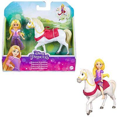 Mattel Disney-prinsessen set met Rapunzel minipop en figuur van zijn paard Maximus, om te verzamelen, speelgoed voor kinderen, vanaf 3 jaar, HLW84 Mattel Disney-prinsessen set met Rapunzel minipop en figuur van zijn paard Maximus, om te verzamelen, speelgoed voor kinderen, vanaf 3 jaar, HLW84