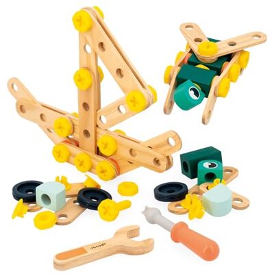 Janod Brico'Kids J06454 100-delige kinderbouwset, 98 accessoires + 2 gereedschappen, imitatiespel, behendigheid en creativiteit, vanaf 3 jaar Janod Brico'Kids J06454 100-delige kinderbouwset, 98 accessoires + 2 gereedschappen, imitatiespel, behendigheid en creativiteit, vanaf 3 jaar