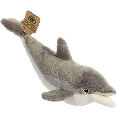 Aurora World , 35020, Eco Nation Dolfijn, 38 cm, milieuvriendelijk pluche, grijs en wit, grijs en wit Aurora World , 35020, Eco Nation Dolfijn, 38 cm, milieuvriendelijk pluche, grijs en wit, grijs en wit