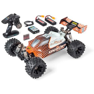 Carson 500409094 King of Dirt 2.0 100% RTR oranje op afstand bestuurbare auto, offroad, hoge kwaliteit, radiografisch bestuurbaar voertuig, 75 km/u, radiografisch bestuurbaar model, borstelloze motor Carson 500409094 King of Dirt 2.0 100% RTR oranje op afstand bestuurbare auto, offroad, hoge kwaliteit, radiografisch bestuurbaar voertuig, 75 km/u, radiografisch bestuurbaar model, borstelloze motor