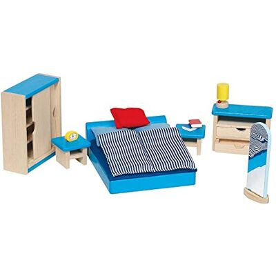 Goki 51906 Slaapkamer, 16-delig, poppenhuis meubels Goki 51906 Slaapkamer, 16-delig, poppenhuis meubels