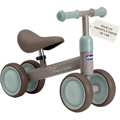 Chicco Ride-ON Vierwieler zonder pedalen, loopfiets voor kinderen, zacht rijden, rubberen wielen, zachte antislip zitting, antislip handgrepen, 1-3 jaar, max 20 kg, beige Chicco Ride-ON Vierwieler zonder pedalen, loopfiets voor kinderen, zacht rijden, rubberen wielen, zachte antislip zitting, antislip handgrepen, 1-3 jaar, max 20 kg, beige