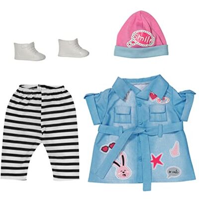 BABY born Deluxe jeans-jurkset – past poppen tot 43 cm – set bevat jurken, leggings, hoeden en schoenen – geschikt voor kinderen vanaf 3 jaar – 832585 BABY born Deluxe jeans-jurkset – past poppen tot 43 cm – set bevat jurken, leggings, hoeden en schoenen – geschikt voor kinderen vanaf 3 jaar – 832585