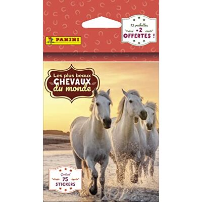 Panini Paardenstickers – – collectie 2023 – blisterverpakking met 13 zakjes + 2 gratis Panini Paardenstickers – – collectie 2023 – blisterverpakking met 13 zakjes + 2 gratis