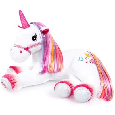 Bayer Design 69536AA interactieve pluche eenhoorn, zacht, helder, geluiddempend Bayer Design 69536AA interactieve pluche eenhoorn, zacht, helder, geluiddempend