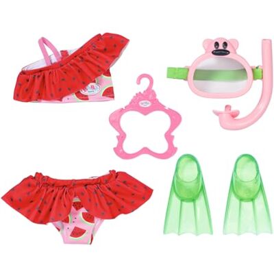 BABY born 836996 Zapf Creation duikset met bikini, duikbril en vinnen voor 43 cm grote poppen BABY born 836996 Zapf Creation duikset met bikini, duikbril en vinnen voor 43 cm grote poppen