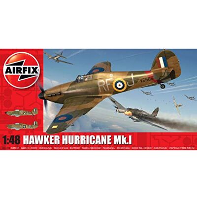 Airfix A05127A Hawker Hurricane Mk.I modelvliegtuigbouwset van kunststof voor volwassenen en kinderen vanaf 8 jaar, set bevat spanen en stickers model met Airfix A05127A Hawker Hurricane Mk.I modelvliegtuigbouwset van kunststof voor volwassenen en kinderen vanaf 8 jaar, set bevat spanen en stickers model met
