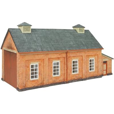 Hornby R7283 OO Gauge GWR Engine Shed modelspoorwegaccessoires miniatuur diorama landschap voor treinsets realistisch model GWR tuinhuisje schaal 1:76, rood Hornby R7283 OO Gauge GWR Engine Shed modelspoorwegaccessoires miniatuur diorama landschap voor treinsets realistisch model GWR tuinhuisje schaal 1:76, rood