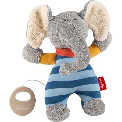 Sigikid , 48800, jongen, olifant muzikale knuffel, blauw/grijs, 'Lolo Lombardo' Sigikid , 48800, jongen, olifant muzikale knuffel, blauw/grijs, 'Lolo Lombardo'