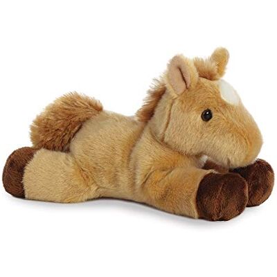 Aurora , 13298 Mini Flopsie pluche paard, bruin, 20 cm Aurora , 13298 Mini Flopsie pluche paard, bruin, 20 cm