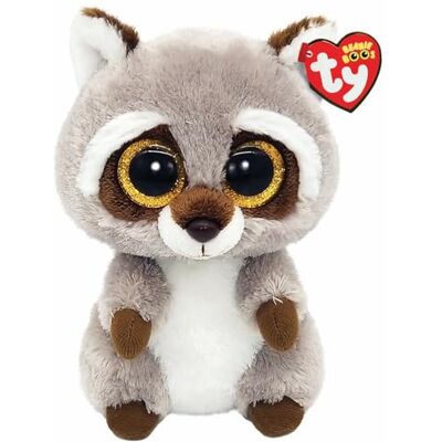 Ty 2008070 Beanie Boo's Wasbeer Oakie, 15 cm, grijs Ty 2008070 Beanie Boo's Wasbeer Oakie, 15 cm, grijs