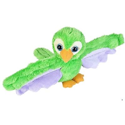 WILD REPUBLIC Huggers 20 cm groene papegaai pluche armband WILD REPUBLIC Huggers 20 cm groene papegaai pluche armband