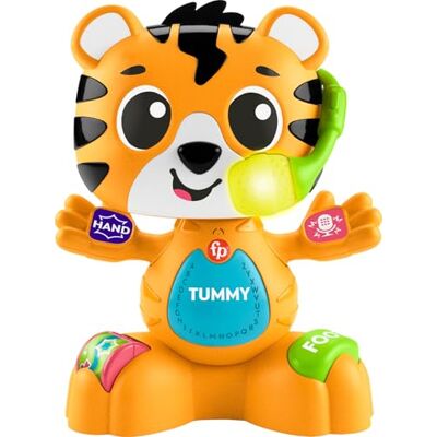 Fisher-Price Sync Squad Tiger lichaamsdelen speelgoed voor baby's en peuters met geluiden en lichten, vanaf 9 maanden, Franse versie, HYL00 Fisher-Price Sync Squad Tiger lichaamsdelen speelgoed voor baby's en peuters met geluiden en lichten, vanaf 9 maanden, Franse versie, HYL00