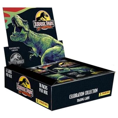 Panini Jurassic Movie 004634BOX18F 3 Trading Cards 30e verjaardag, doos met 18 hoezen Panini Jurassic Movie 004634BOX18F 3 Trading Cards 30e verjaardag, doos met 18 hoezen