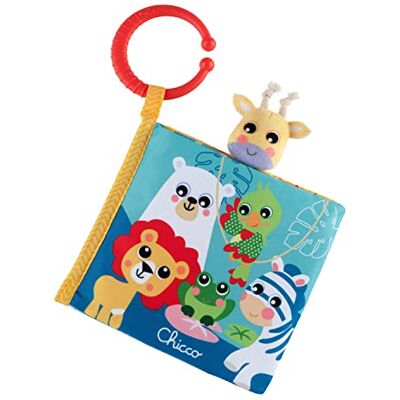 Chicco Dierenboek, sensorisch boek voor kinderen, eerste speelgoed van textiel, zachte stof met activiteiten en pop, speelgoed voor baby's en peuters, 3 maanden-2 jaar Chicco Dierenboek, sensorisch boek voor kinderen, eerste speelgoed van textiel, zachte stof met activiteiten en pop, speelgoed voor baby's en peuters, 3 maanden-2 jaar