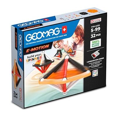 Geomag , E-Motion-panelen, magnetische constructies, voor het maken van een tol, verpakking met 32 stuks, 100% gerecycled kunststof Geomag , E-Motion-panelen, magnetische constructies, voor het maken van een tol, verpakking met 32 stuks, 100% gerecycled kunststof
