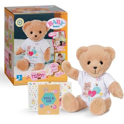 BABY born zingende teddybeer pluche beer met geluidsfunctie en witte romper beweegbare armen en benen geschikt voor kinderen vanaf 18 maanden zingt 5 Duitse liedjes uit de serie BABY born zingende teddybeer pluche beer met geluidsfunctie en witte romper beweegbare armen en benen geschikt voor kinderen vanaf 18 maanden zingt 5 Duitse liedjes uit de serie