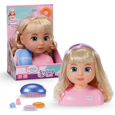 BABY born stylingpop Carla Frissepop met hoogwaardig nylon haar Inclusief haarspeldjes, linten en borstel Geschikt voor kinderen vanaf 3 jaar BABY born stylingpop Carla Frissepop met hoogwaardig nylon haar Inclusief haarspeldjes, linten en borstel Geschikt voor kinderen vanaf 3 jaar