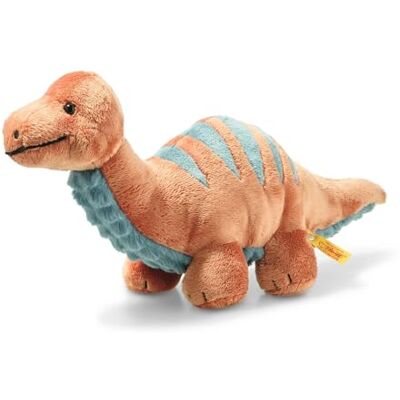 Steiff Soft Cuddly Friends Bronko Brontosaurus Brontosaurus, 087837, donkeroranje en petrol blauw, 28 cm Steiff Soft Cuddly Friends Bronko Brontosaurus Brontosaurus, 087837, donkeroranje en petrol blauw, 28 cm