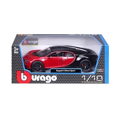 Maisto Bburago Bugatti Chiron Sport rood en zwart, 1:18 miniatuurauto, gedetailleerde replica met deuren en motorkap om te openen, officiële Bugatti-licentie, niet geschikt voor kinderen jonger dan 36 maanden Maisto Bburago Bugatti Chiron Sport rood en zwart, 1:18 miniatuurauto, gedetailleerde replica met deuren en motorkap om te openen, officiële Bugatti-licentie, niet geschikt voor kinderen jonger dan 36 maanden