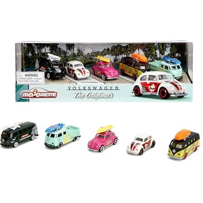 Majorette Cheerlead Premium Volkswagen The Originals auto's met metalen onderdelen, schaal 1:64, officieel VW gelicentieerd, je ontvangt een set van 5 VW-voertuigen (212055008) Majorette Cheerlead Premium Volkswagen The Originals auto's met metalen onderdelen, schaal 1:64, officieel VW gelicentieerd, je ontvangt een set van 5 VW-voertuigen (212055008)
