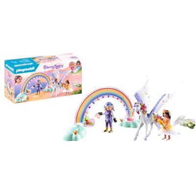 Playmobil 71361 Gevleugeld paard om te versieren, bevat een prinses, een ridder, een gevleugelde paard, een echte kam, een regenboog met opbergdozen, Princess Magic-serie voor kinderen vanaf 4 jaar Playmobil 71361 Gevleugeld paard om te versieren, bevat een prinses, een ridder, een gevleugelde paard, een echte kam, een regenboog met opbergdozen, Princess Magic-serie voor kinderen vanaf 4 jaar
