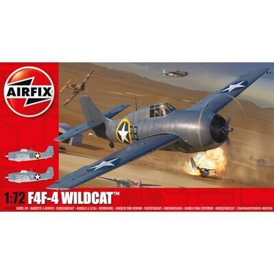 Airfix Grumman F4F-4 Wildcat modelvliegtuigbouwset van kunststof voor volwassenen en kinderen vanaf 8 jaar, inclusief spanen en stickers, model in schaal 1:72 Airfix Grumman F4F-4 Wildcat modelvliegtuigbouwset van kunststof voor volwassenen en kinderen vanaf 8 jaar, inclusief spanen en stickers, model in schaal 1:72