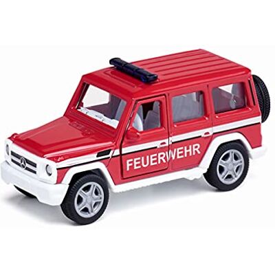 Siku Mercedes AMG G65 Brandweerwagen 1:50 metaal en kunststof rood met trekhaak, open deuren, verwisselbare wielen Siku Mercedes AMG G65 Brandweerwagen 1:50 metaal en kunststof rood met trekhaak, open deuren, verwisselbare wielen