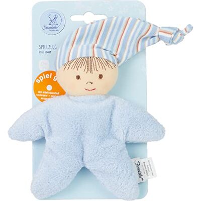 Sterntaler pop, geïntegreerde rammelaar, voor baby's vanaf de geboorte, 16 cm, blauw Sterntaler pop, geïntegreerde rammelaar, voor baby's vanaf de geboorte, 16 cm, blauw