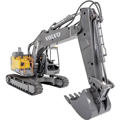 Carson 500907339 Volvo 1:16 rupsgraafmachine Op afstand bestuurd bouwplaatsvoertuig voor kinderen vanaf 8 jaar, RC graafmachine met functies, batterijen en afstandsbediening inbegrepen, geel Carson 500907339 Volvo 1:16 rupsgraafmachine Op afstand bestuurd bouwplaatsvoertuig voor kinderen vanaf 8 jaar, RC graafmachine met functies, batterijen en afstandsbediening inbegrepen, geel
