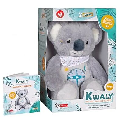 Gipsy Toys Interactieve pluche Kwaly koala verhalenverteller 2 uur lang prachtige verhalen voor kinderen van 2 tot 8 jaar, Grijs Gipsy Toys Interactieve pluche Kwaly koala verhalenverteller 2 uur lang prachtige verhalen voor kinderen van 2 tot 8 jaar, Grijs