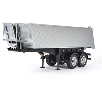 Carson 500907312 2-assige oplegger 1:14 modelbouw om te monteren, voor RC vrachtwagens, Tamiya compatibel, accessoires voor schaal 1:14, zilver Carson 500907312 2-assige oplegger 1:14 modelbouw om te monteren, voor RC vrachtwagens, Tamiya compatibel, accessoires voor schaal 1:14, zilver
