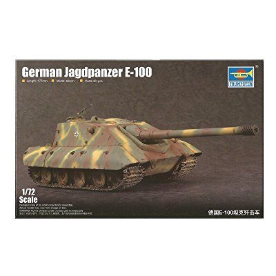 Trumpeter 1/72 stuks E-100 kunststof bouwpakket Duitse WWII tank met 40 delen, meerkleurig, 07122 Trumpeter 1/72 stuks E-100 kunststof bouwpakket Duitse WWII tank met 40 delen, meerkleurig, 07122