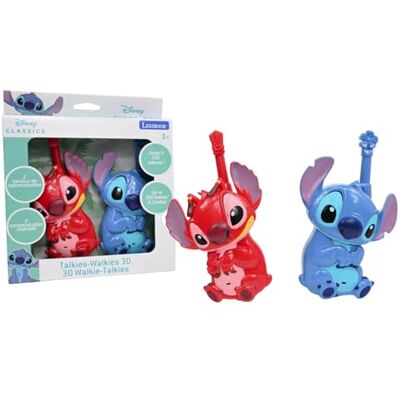 Lexibook , Disney Stitch en Leroy 3D walkietalkies, bereik 500 m, 2 communicatiekanalen, riemclip, blauw/rood, TW18D Lexibook , Disney Stitch en Leroy 3D walkietalkies, bereik 500 m, 2 communicatiekanalen, riemclip, blauw/rood, TW18D