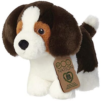 Aurora World- Aurore , 35047, Eco Nation Beagle hond, 20 cm, pluche, zwart en wit Aurora World- Aurore , 35047, Eco Nation Beagle hond, 20 cm, pluche, zwart en wit