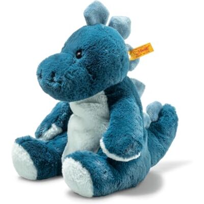 Steiff Spott Stegosaurus knuffeldier, pluche, schattig, voor kinderen, jongens en meisjes, 28 cm, middenblauw, 087868 Steiff Spott Stegosaurus knuffeldier, pluche, schattig, voor kinderen, jongens en meisjes, 28 cm, middenblauw, 087868