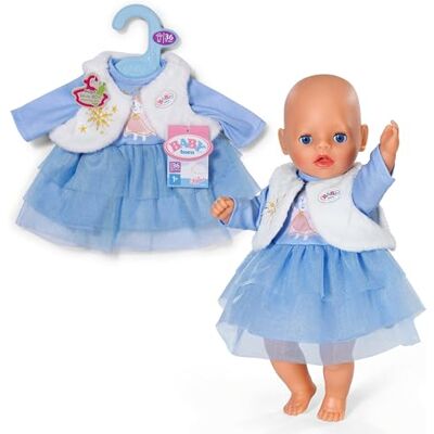 BABY born Blauwe winterjurk Poppenjurk met lange mouwen, tule rok en pluche bodywarmer poppenkleding accessoires voor alle poppen van 36 cm BABY born Blauwe winterjurk Poppenjurk met lange mouwen, tule rok en pluche bodywarmer poppenkleding accessoires voor alle poppen van 36 cm