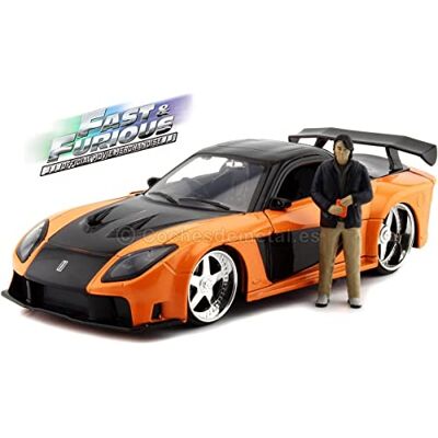 Jada Toys Fast & Furious Han 1995 Mazda RX7 1:24 speelgoedauto racewagen bekend uit de gelijknamige filmserie Jada Toys Fast & Furious Han 1995 Mazda RX7 1:24 speelgoedauto racewagen bekend uit de gelijknamige filmserie