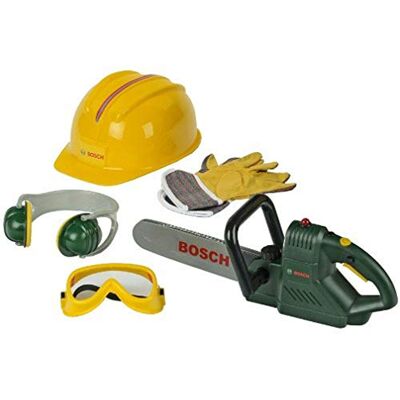 Klein Theo 8525 Bosch-kettingzaag met accessoires, geluid en knipperlicht, arbeidsbeschermingsuitrusting, speelgoed voor kinderen vanaf 3 jaar Klein Theo 8525 Bosch-kettingzaag met accessoires, geluid en knipperlicht, arbeidsbeschermingsuitrusting, speelgoed voor kinderen vanaf 3 jaar