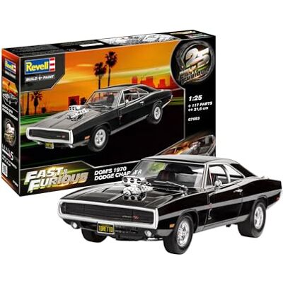 Revell Dominics 1970 Dodge Charger I 1:24 I The Fast and The Furious I Gedetailleerde replica voor beginners I Ongelakt, veelzijdig inzetbaar Revell Dominics 1970 Dodge Charger I 1:24 I The Fast and The Furious I Gedetailleerde replica voor beginners I Ongelakt, veelzijdig inzetbaar