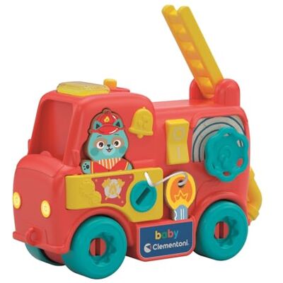 Clementoni Baby Brandweerwagen, activiteitencentrum, interactief speelgoed met licht en geluid, brandweerspeelgoed, voor kinderen vanaf 1 tot 2 jaar Clementoni Baby Brandweerwagen, activiteitencentrum, interactief speelgoed met licht en geluid, brandweerspeelgoed, voor kinderen vanaf 1 tot 2 jaar