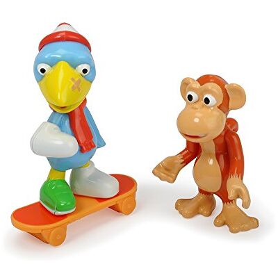 Dickie Toys Held van de stad, het figuurspel met Kasimir Krähe en Anton de aap, met vrijloop skateboard en verzamelkaart met geheime code Dickie Toys Held van de stad, het figuurspel met Kasimir Krähe en Anton de aap, met vrijloop skateboard en verzamelkaart met geheime code