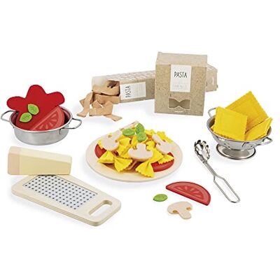 Janod Pasta Mix Pastaset Imitatiespeelgoed keuken en Dinette 58 elementen inbegrepen van hout, karton en vilt FSC-gecertificeerd Waterverf Vanaf 3 jaar J06598 Janod Pasta Mix Pastaset Imitatiespeelgoed keuken en Dinette 58 elementen inbegrepen van hout, karton en vilt FSC-gecertificeerd Waterverf Vanaf 3 jaar J06598